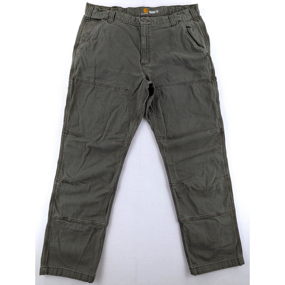Carhartt 102802 Mens 38x32 Rugged Flex Double Knee Work Pants Moss Green